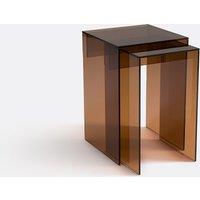 Set of 2 Mendo Side Tables in Tempered Glass