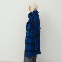 Checked Scarf Coat in Wool Blend