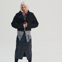 Biker Style Short Jacket in Wool Blend