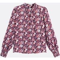 Floral Print Shirt with High Neck