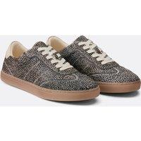 Retro Animal Print Leather Trainers