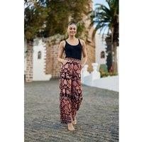 Pavia Printed Trousers in Loose Fit with Wide Leg