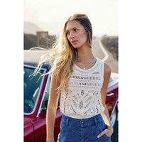 Daisy Vest Top in Detailed Openwork Knit