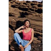 Diane Vest Top in Linen Blend with Crew Neck