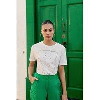 Thessa Embroidered T-Shirt with Crew Neck