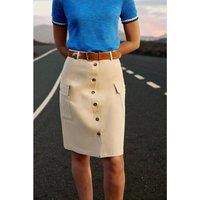 Joey Knee-Length Skirt with Buttons