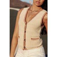 Madina Sleeveless Cardigan in Cotton Knit