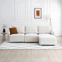 Corbin Boucle Modular 3 Seater Sofa and Footstool