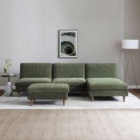 Sawyer Chenille U-Shape 3 seater Modular Corner Click Clack Sofa Bed and Foots