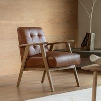 Caledon Mid-Century Buttoned Leather Armchair