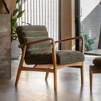 Fairfield Mid-Century Boucle Armchair with Solid Wood Frame