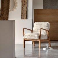 Fairfield Mid-Century Sheepskin Armchair with Solid Wood Frame