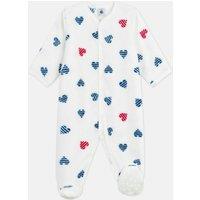 Baby's Winter Overpjama in Fleece with Hearts Print