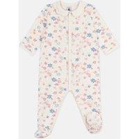 Baby's Pyjamas in Brushed Fleece with Petal Collar and Print