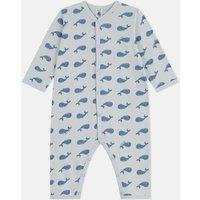 Footless Baby's Pyjama in Cotton with Whale Print