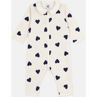 Footless Baby's Pyjama in Cotton with Heart Print
