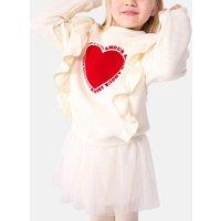 Ruffled Sweatshirt with Crew Neck