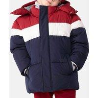 Colour Block Padded Jacket with Hood