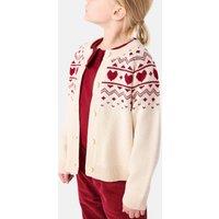 Wool/Cotton Cardigan with Jacquard Print