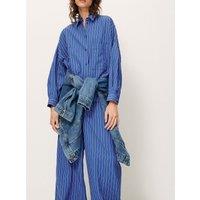 Fontania Striped Oversize Shirt with Pockets
