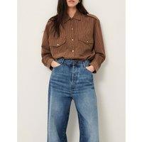 Honoria Striped Shirt with Shoulder Tabs