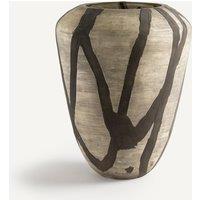 Heidi Vase in Matt Striped Painted Glass, H35.5cm