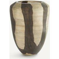 Heidi Vase in Matt Striped Painted Glass, H26.5cm