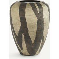 Heidi Vase in Matt Striped Painted Glass, H20.5cm
