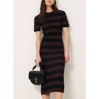 Moore Mid-Length Dress in Striped Knit Pattern