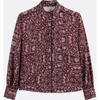 Paisley Print Shirt with High Neck