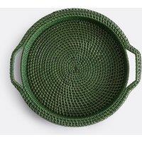 Taran Round Tray in Woven Rattan