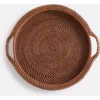 Taran Round Tray in Woven Rattan