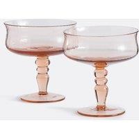 Set of 2 Brissa Champagne Glasses in Ribbed Glass