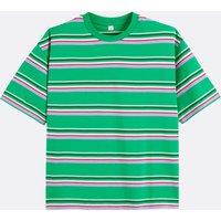 Striped Crew Neck T-Shirt with Short Sleeves