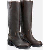 Leather Knee-High Biker Boots
