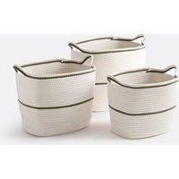 Set of 3 Kesia Rectangular Baskets in Cotton