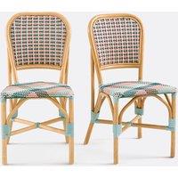Set of 2 Musette Tartan Braided Chairs