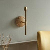 Wooden T Bar Wall Light in Brushed Aged Brass