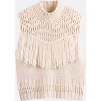 Sleeveless Fringed Jumper