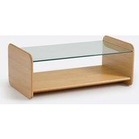 Ericson Coffee Table with Oak Veneer and Tempered Glass