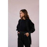 Iridescent Knit Open Cardigan