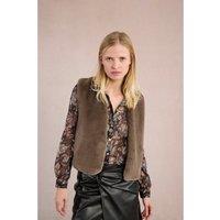 Sleeveless Cardigan in Fluffy Fabric