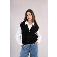 Sleeveless Knitted Cardigan