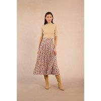 Boho Print Skirt with High Waist