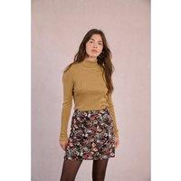 Shift Mini Skirt with Floral Print
