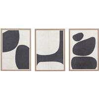 Set of 3 Pebble Collection Framed Canvas