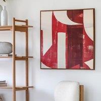 80x80cm Ruby Abstract Framed Canvas