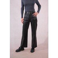 Coated Wide Leg Trousers
