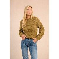 Openwork Jumper with Heart Print