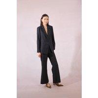 Open Front Striped Blazer